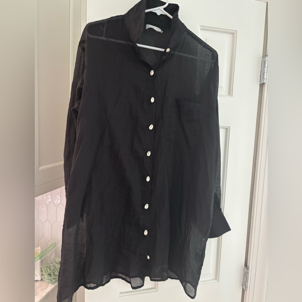 Pitusa Black Sheer Coverup petite
